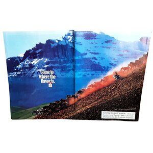 2000 Marlboro Come To Where The Flavor Is Western Horses Cowboy Vintage Print Ad